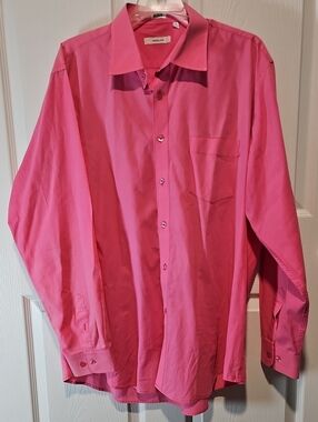 Adolfo Men’s Hot Pink Long-Sleeve Dress Shirt